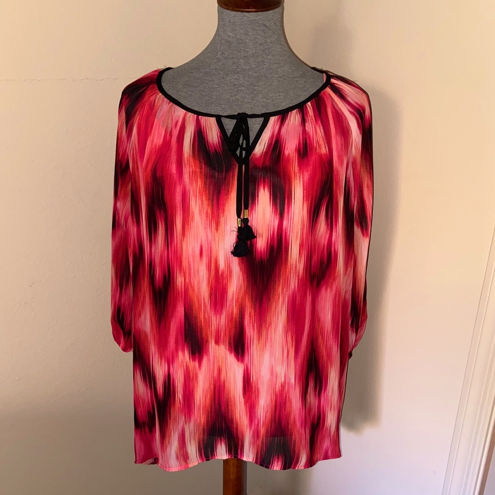 NWT Coral & Brown Blouse